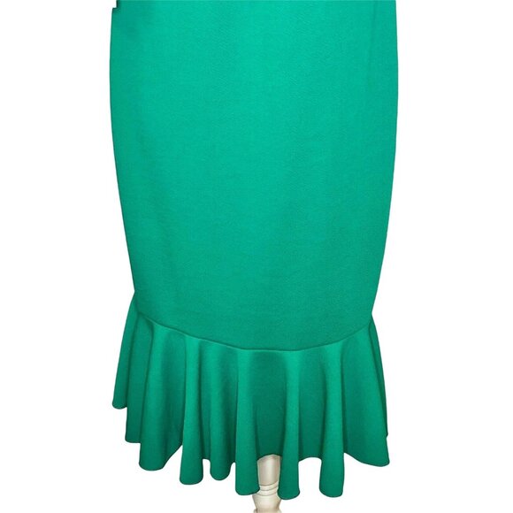 Off The Shoulder Green Midi Cici Dress With Ruffle Hem & Overlay LuLaRoe Size M - Picture 7 of 10